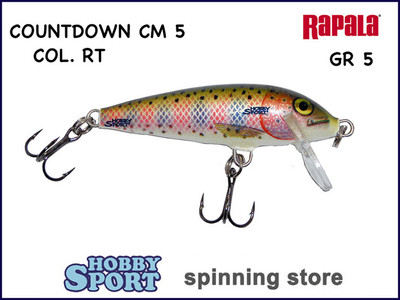 RAPALA  COUNTDOWN CD 05 SINKING COL RT RAINBOW TROUT MINNOW SPINNING TROTA FIUME