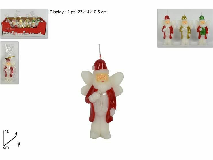 Set 12 Pezzi Candele A Forma Di Babbo Natale Con Ali Decorazione Natale dfh