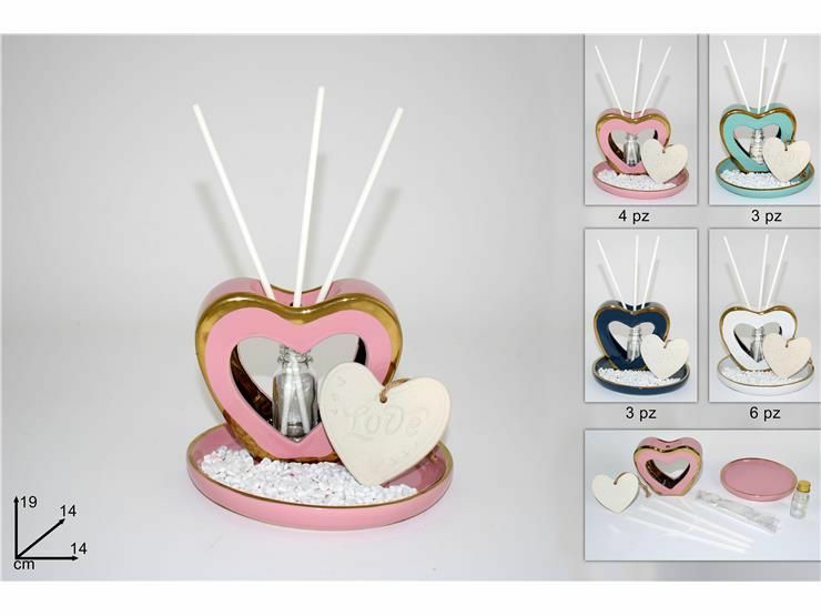 Set Profumatore D'Ambiente Cuore Love Con Bastoncini Idea Regalo dfh
