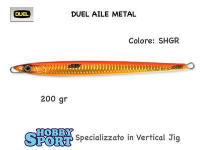 VERTICAL JIG AILE METAL TB 200 GR COL SHGR ORANGE GOLD DUEL MADE IN JAPAN