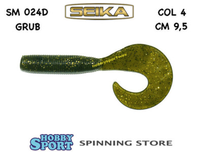 SEIKA WORM GRUB 9.5 CM SM 024D COL 04 WATERMELON  SILICON SPINNING BLACK BASS