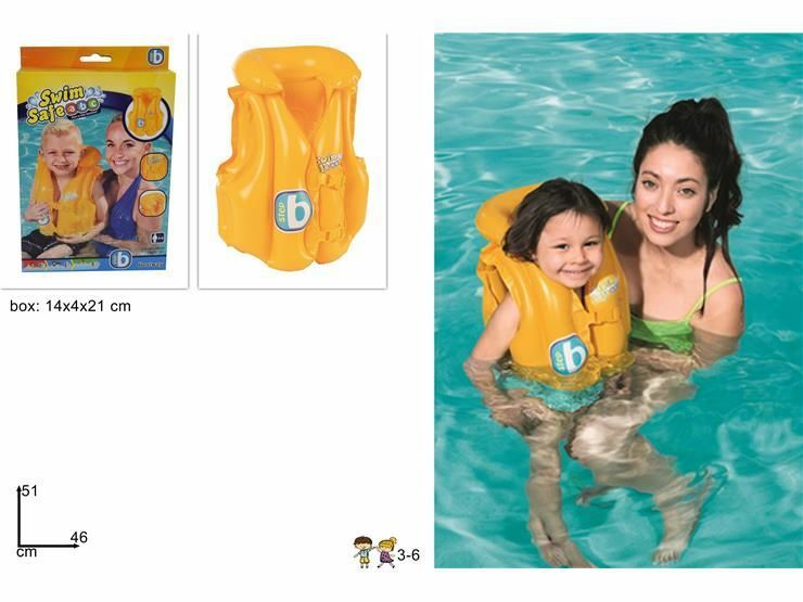Giubbetto Giubbino Gonfiabile Swim Safe 3-6 Anni Bambini Mare Piscina Estate dfh