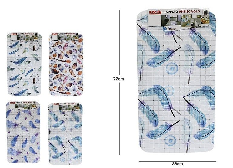 Tappeto Tappetino Antiscivolo Per Bagno Arredo Piume 38x72cm dfh