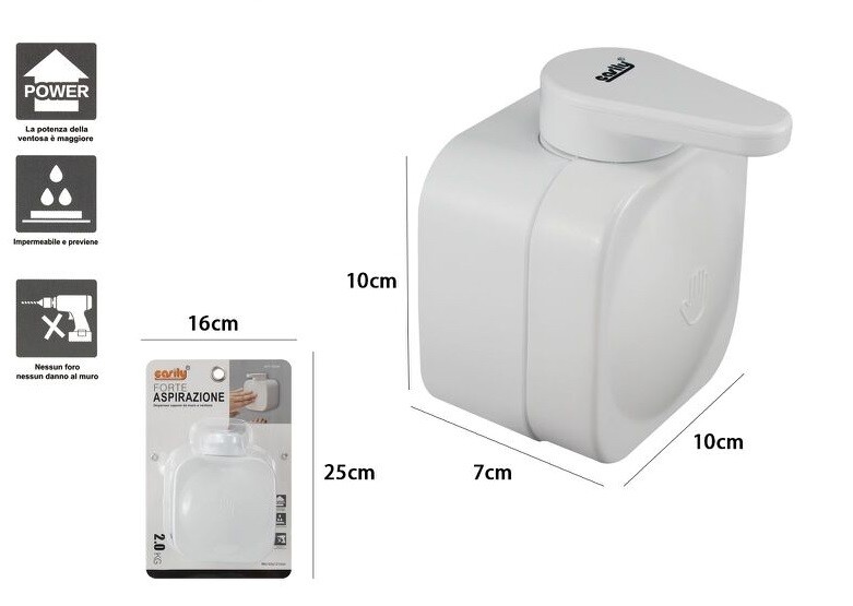 Porta Sapone Liquido Dispenser A Parete A Ventosa Bianco Accessori Bagno dfh