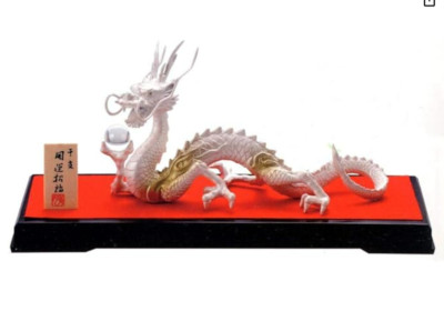 Hakuryu White Dragon Figurine Takenakadouki Japanese Metal Craft Ornament