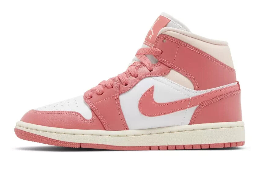 Pre-owned Jordan Air  1 Mid Strawberries And Cream Pink - Size 8w W Women's - Bq6472-186