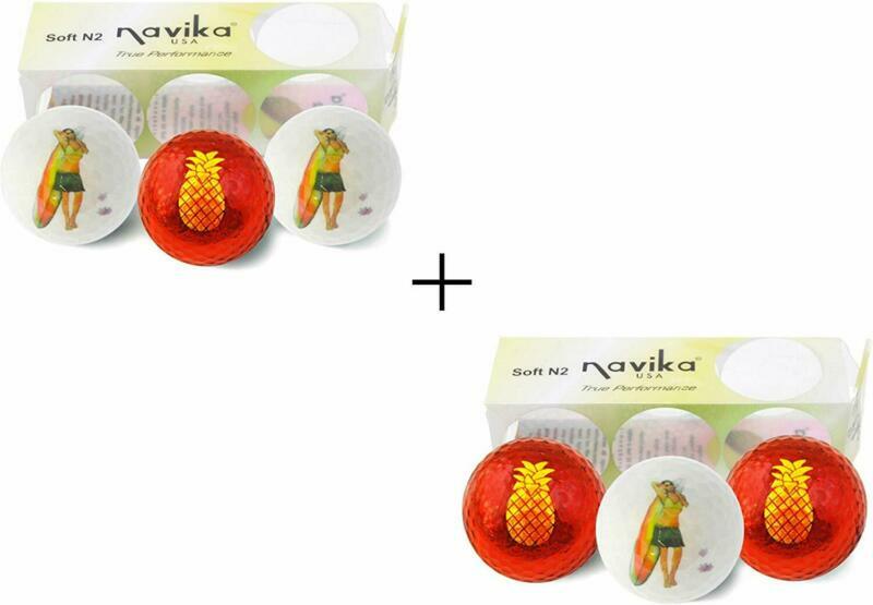 Navika Golf Balls- Hula Girl and Pineapple Imprint  Combo