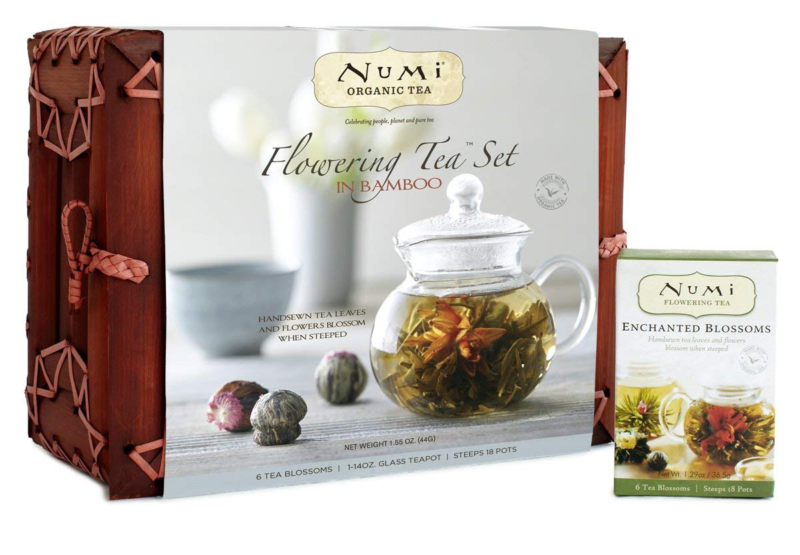 Flowering Tea Gift Set, 6 Tea Blossoms With 16 Ounce Glass T