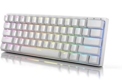 Durgod Venus HK White Mechanical Gaming Keyboard Gateron RGB Red Switch 61keys30