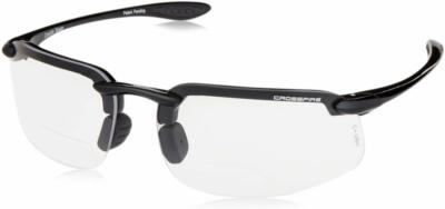 Crossfire ES4 Bifocal Safety Glasses Clear Lens, Shiny Black Frame