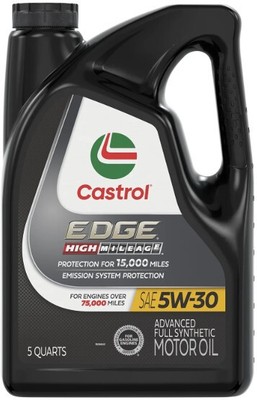 Castrol Edge High Mileage 5W-30 Advanced Full Synthetic Motor Oil, 5 Quarts-2PCS