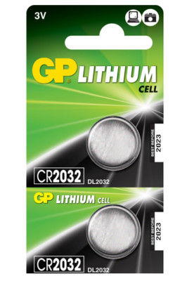 2 x GP Lithium CR2032 DL2032 CR 2032 3V Coin Cell Batteries