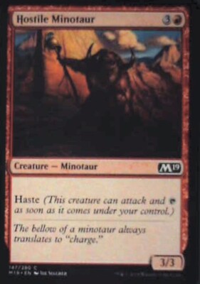 Hostile Minotaur - Core Set 2019: #147, Magic: The Gathering Nm R108