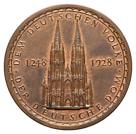 Linnartz StÃDtemedaillen KÃLn Ã-Medaille 1928 Fast Stempelglanz