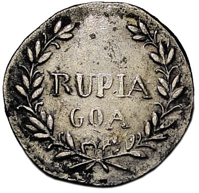 PORTUGUESE INDIA (GOA) 1 Rupia 1857 XF PEDRO V
