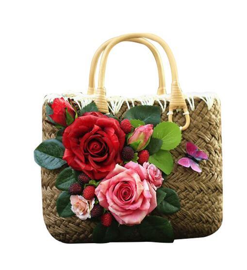 Japanese Vintage Beaded Bag For Kimono Silk/Ivory/Multicolor