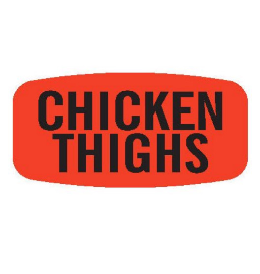 1000 each Chicken Thighs Food Labels Fl Red Black Stickers