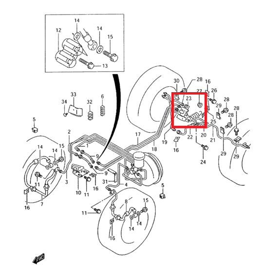 Load Sensing Proportioning Valve Assembly for Suzuki Grand Vitara 0104