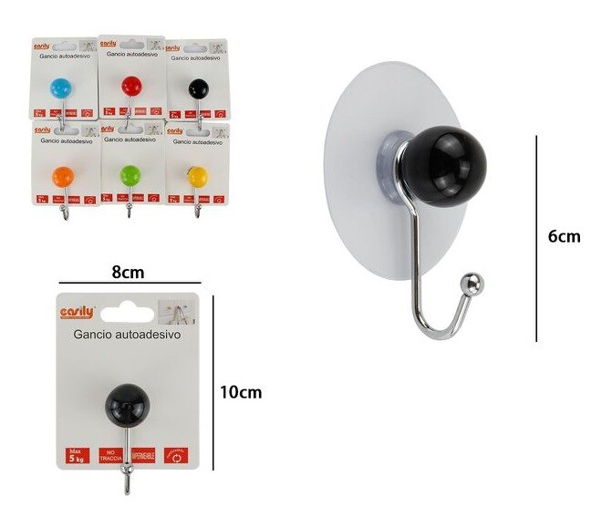 Gancio Appendiabiti Porta Asciugamani Adesivo Colorato 59148 dfh