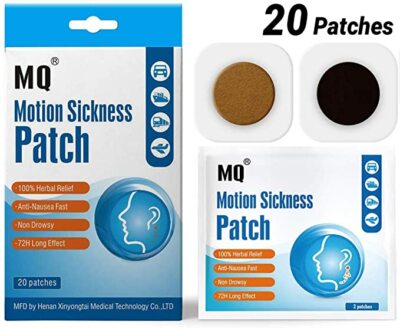 Motion Sickness Patch - 20 Pack - Works to Relieve Vomiting, Nausea, Dizziness