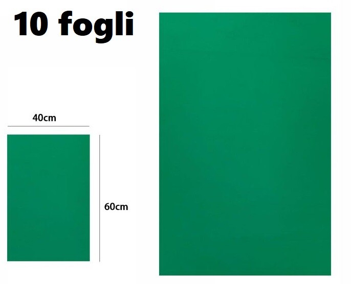 10 Fogli Gomma Liscia Eva 40x60cm Fogli Colore Verde Scuro Scuola Decoupage dfh