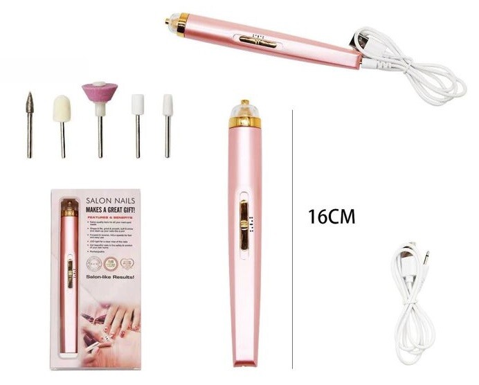 Flawless Salon Nail Mini Fresa Ricaricabile Usb Unghie Manicure Tocco Finale cir