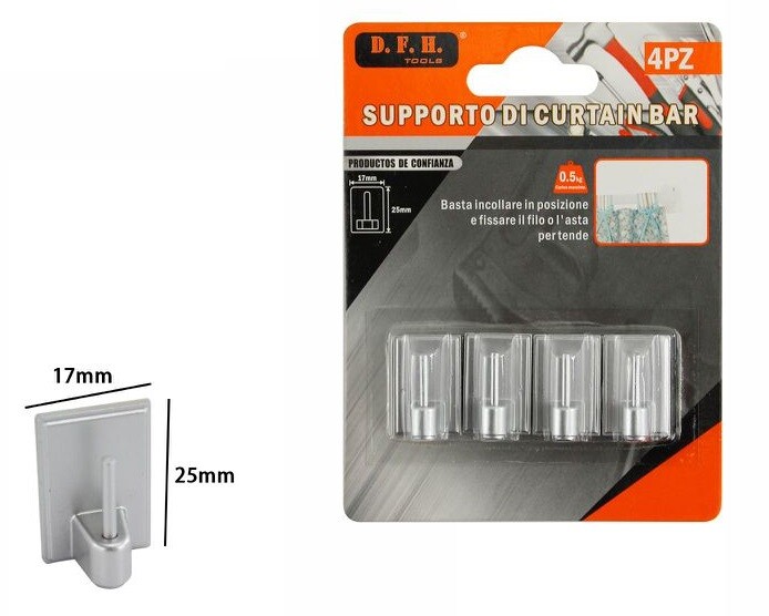 Set 4 Pezzi Staffe Supporti Per Tende Grigie dfh