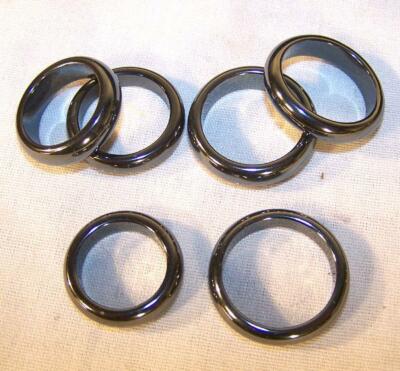12 HEMATITE STONE RINGS rock jewelry mens women band ring hemitite health energy