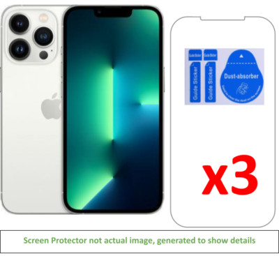 3x iPhone 13/iPhone 13 Pro Screen Protector w/ cloth and installation stickers