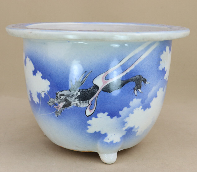 Ryuhoou plant pot tetsujou 鶴仙園 陶器鉢 ICHI GALLERY × KAKUSEN-EN ORIGINAL POT 凸凹 (イチギャラリー