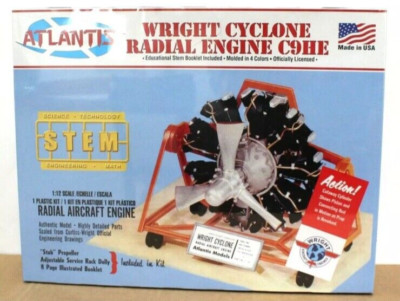 Atlantis M6052 Wright Cyclone Radial Aircraft Engine Kit 1:12 USA X Monogram NEW