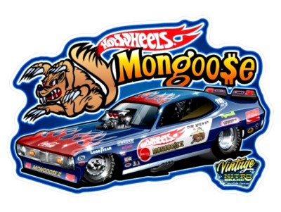 Hot Wheels NHRA Drag Racing Tom THE MONGOOSE McEwen 1971 Duster Decal Sticker