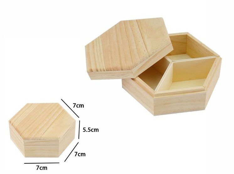 Scatola Portagioie In Legno Con Bacheca Esagonale 3 Posti Scomparti 74021a dfh