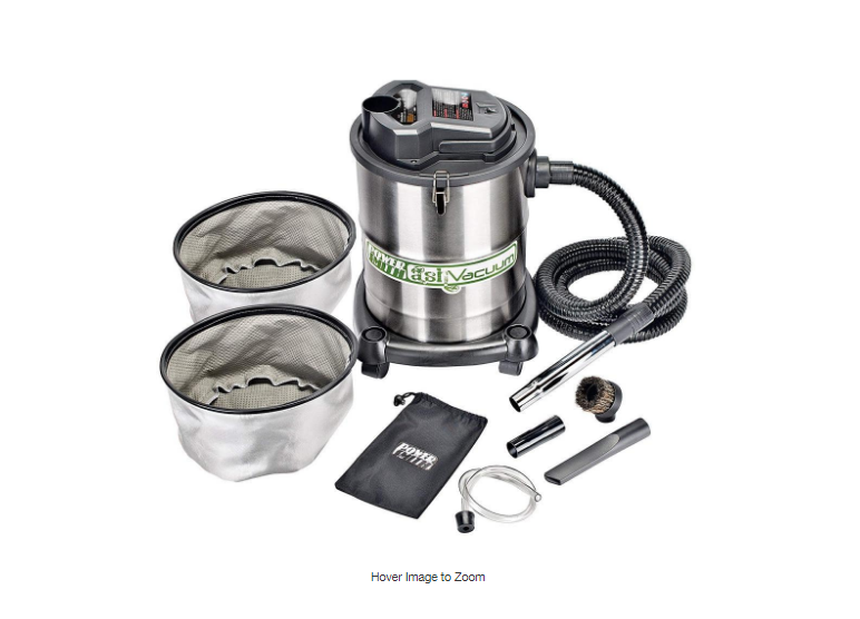 Ash Vacuum W/ 2 Filters Silver 4-Gallon Cleans Ash Out For Fireplace BBQ Grills
