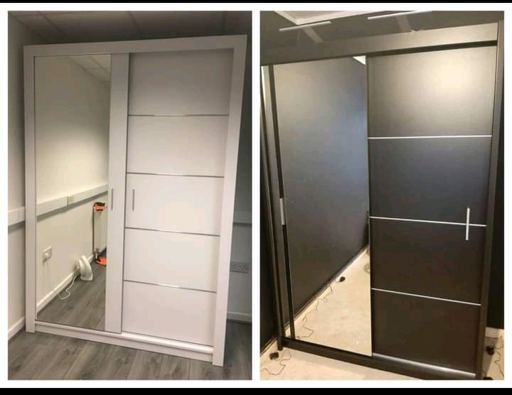 Mirror Sliding Door 🚪 Wardrobes Available In Multiple Colours in