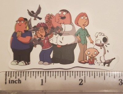 Family Guy the Griffins with birds sticker flat rate combine shipping