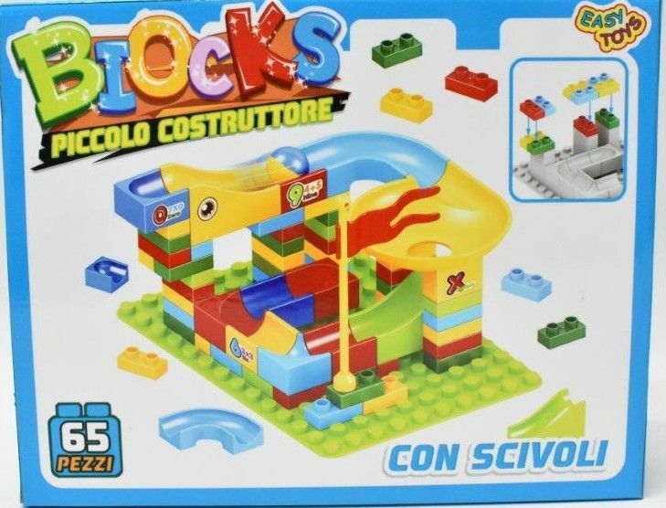 Costruzioni 65 Pezzi Blocks Con Scivoli Gioco Giocattolo Bambini sar