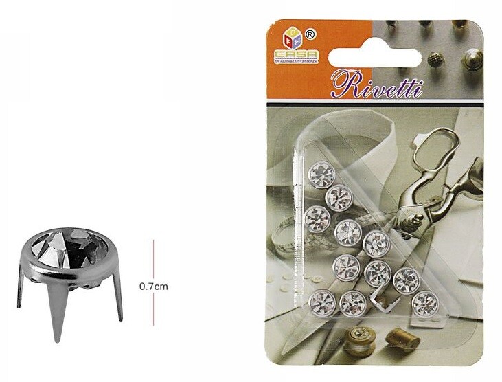 Set 12 Pezzi Rivetti Crystal Diamantati Per Abbigliamento Cucito Accessori dfh
