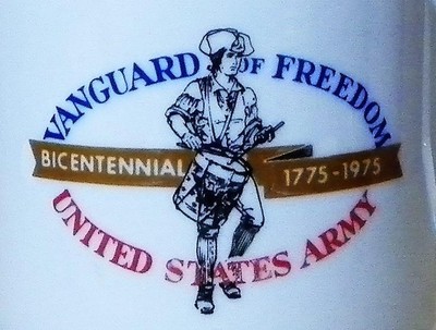 United States Army Bicentennial 1775-1975 Coffee Mug VGUC 3.25