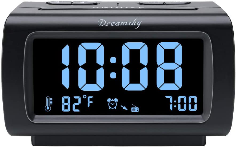 Digital Alarm Clock Radio Fm With Usb Port For Small, Black