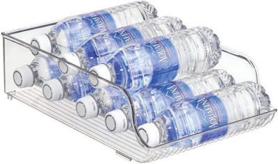 iDesign Recycled Water Bottle Organizer Bin for Set of 1, Clear Plastic 