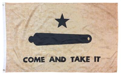 Gonzales Come and Take It Flag Sewn Nylon Vintage Antiqued 3' x 5'