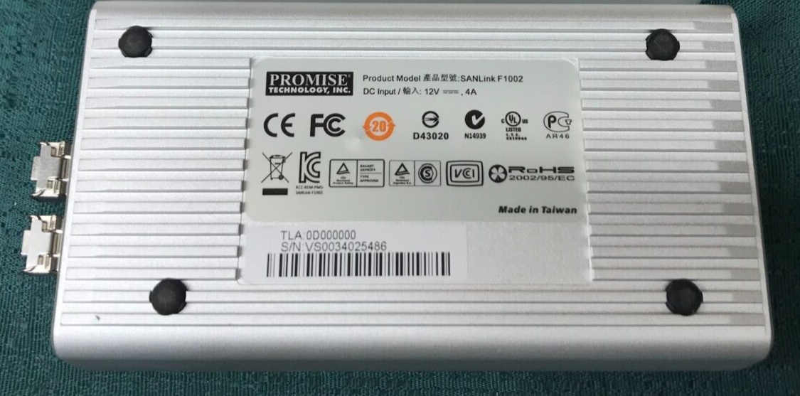 CHANNEL S 　THUNDERBOLT Promise Technology SanLink F1002 Fibre Channel to