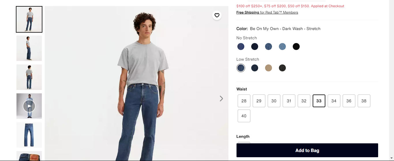 Levi's BE ON MY OWN Men's 517 Boot Cut Blue Jeans 33x30