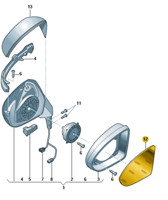 Genuine vw golf mk7 wing mirror glass replacement deals