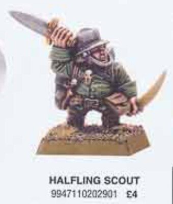 Warhammer Citadel Mordheim Metal HIRED SWORDS HALFLING SCOUT Rare New Gw 1999