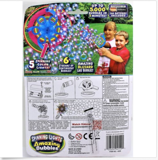 Automatic Bubble Blower Amazing Bubbles Spinning Lights Bubble Wand - Pink