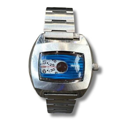 Vintage Citizen Independent 1481010 Jumping Hour 6038 Blue From Japan BNB