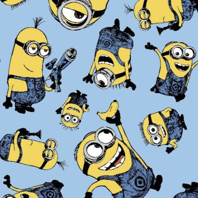 DISNEY MINIONS DESPICABLE ME FACE MASK LICENSED COTTON FABRIC BTFQ BONUS ELASTIC