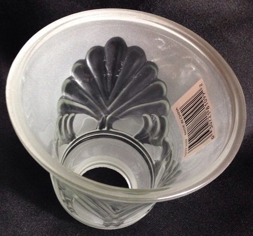 Glass Lamp Shades Ceiling Light Globes Clear&Frosted Shell Pattern New Set of 2